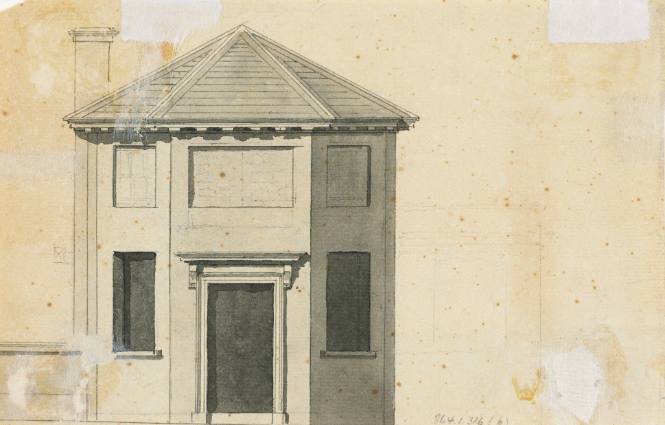 Design for a Toll Lodge to Staines Bridge Midlesex: Elevation of a Polygonal Lodge with a Hipped Roof