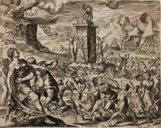Moses Receiving Ten Commandments and the Israelites Worshipping the Golden Calf