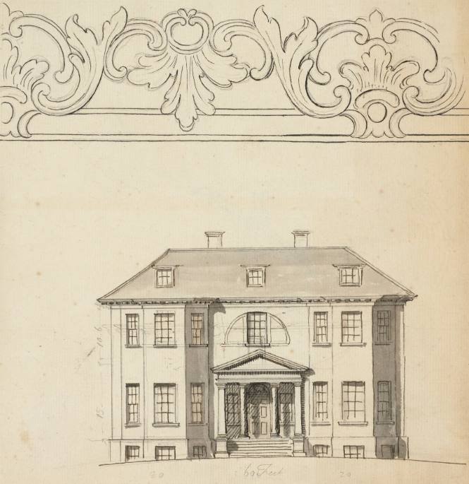 Design of a Country House Having Diocletian Window above a Single Story Tuscan Portico