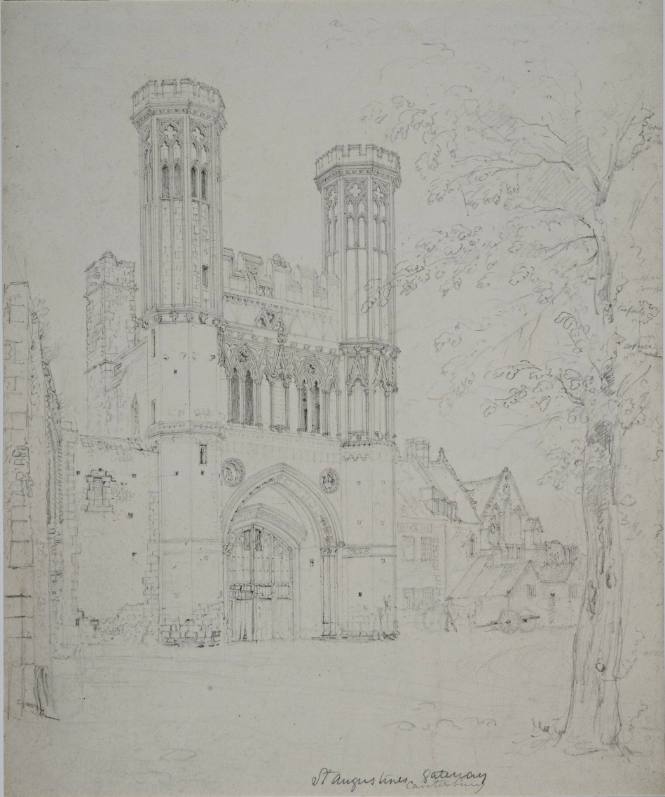 St. Augustine's Monastery Gateway, Canterbury, for John Britton's Picturesque Antiquities of theEnglish Cities (London, 1830)