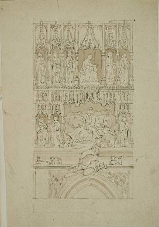 View of Sculpture Decoration on Gothic Building