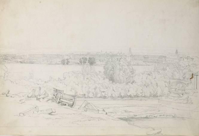 View of Regent's Park (related to the drawings for James Elmes' Metropolitan Improvements: or London in the Nineteenth Century, London, 1827-1828
