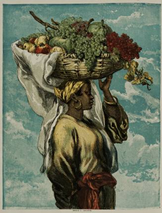 A Sketch in the Fruit Market at Rio Janeiro by J. Gilbert - The Illustrated London News - May 10, 1856