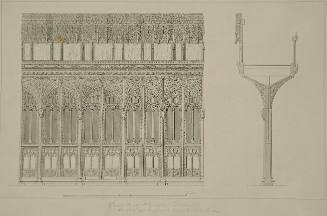St. Mary Alhrington - Devonshire Screen, Elevation and Transverse Section of Rood