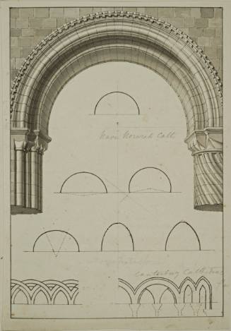 Arch Norwich Cathedral, Sketch of Arch Canterbury Cathedral