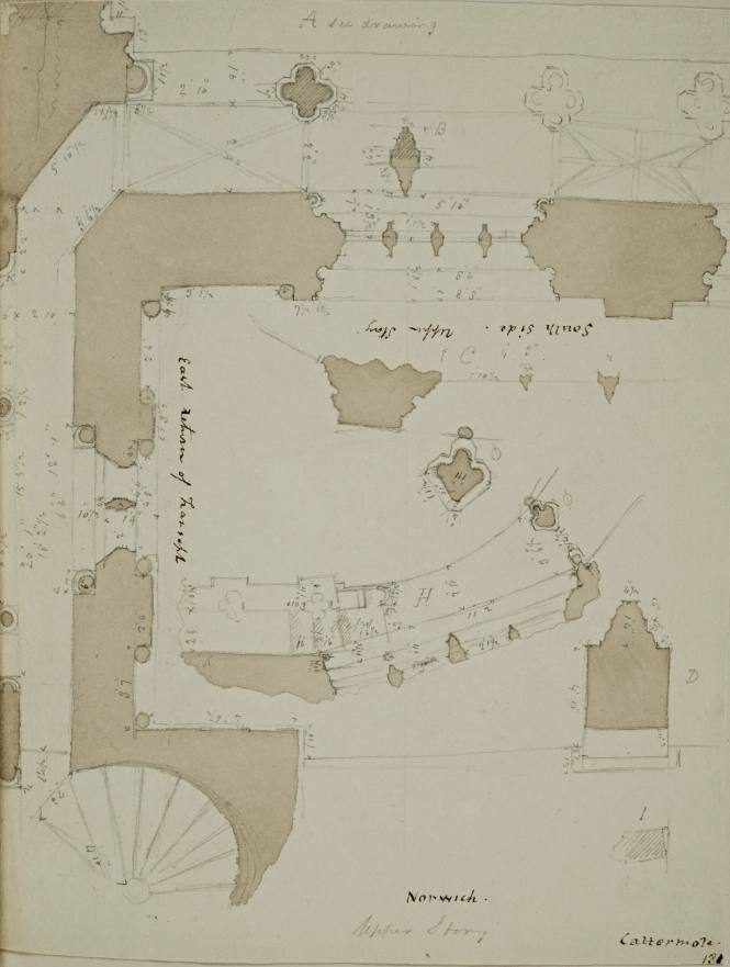 Parts of Ground Plan, Norwich Cathedral