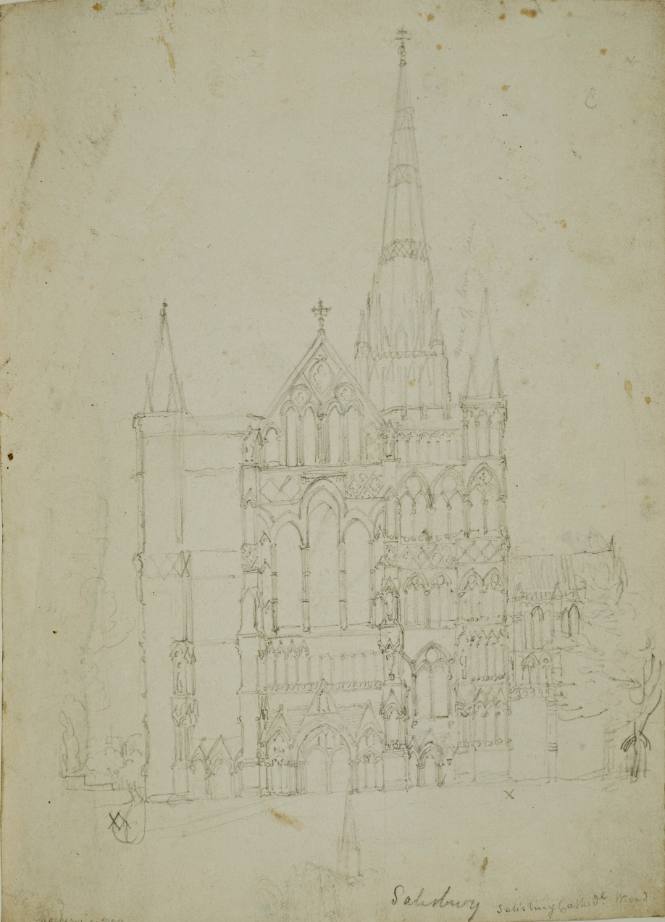 Sketch of the Facade, Salisbury Cathedral