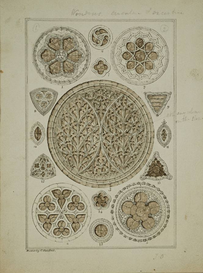 Decorative Window, with a list from where each one originates on the back