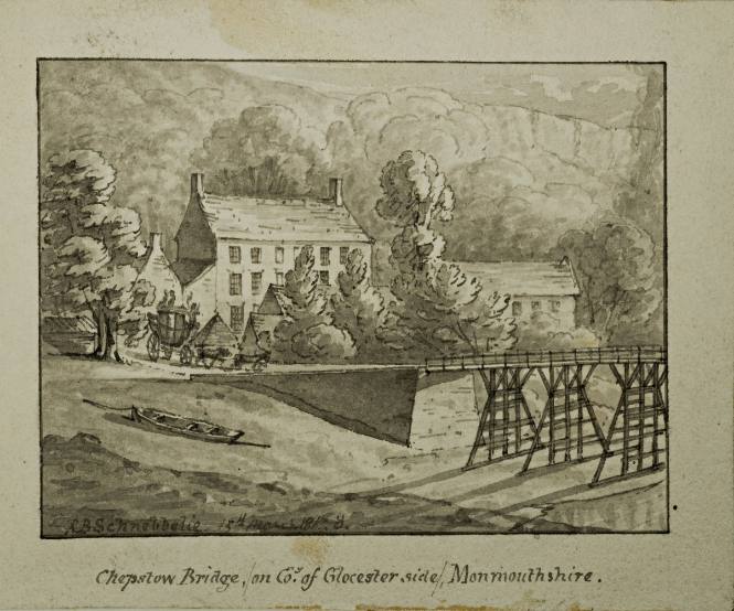 Chepstow Bridge,  on county of Gloustis side, Monmouthshire