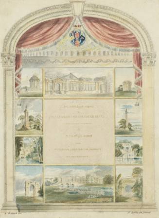 Title page, for John Britton and Robert Havell's Picturesque Views of Noblemen's and Gentlemen's Seats (London, 1816-1824)