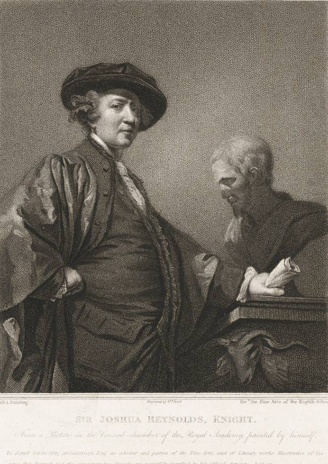 Self Portrait of Sir Joshua Reynolds, Knight - for "the Fine Arts of the English School" inscribed by J. Britton