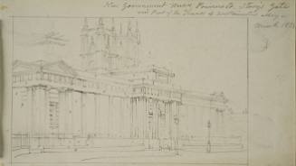 New Government Mews, Prince St., Story's Gate and Part of the Towers of Westminster Abbey