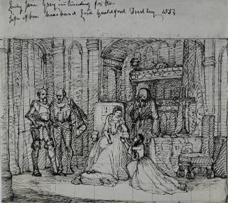 Lady Jane Gray interceding for life of husband, Lord Guildford Dudley 1554