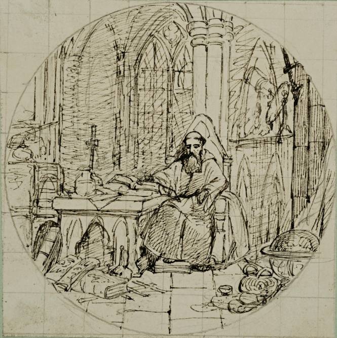 Roger Bacon in his Study