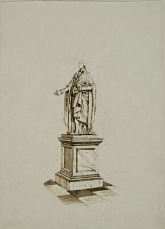 Drawing of Statue of William Pitt, Cambridge