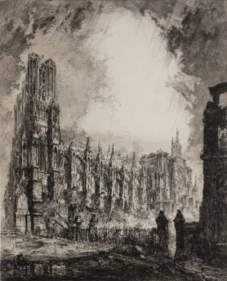 Rheims Cathedral, South Side and Ruins of Archbishop's Palace