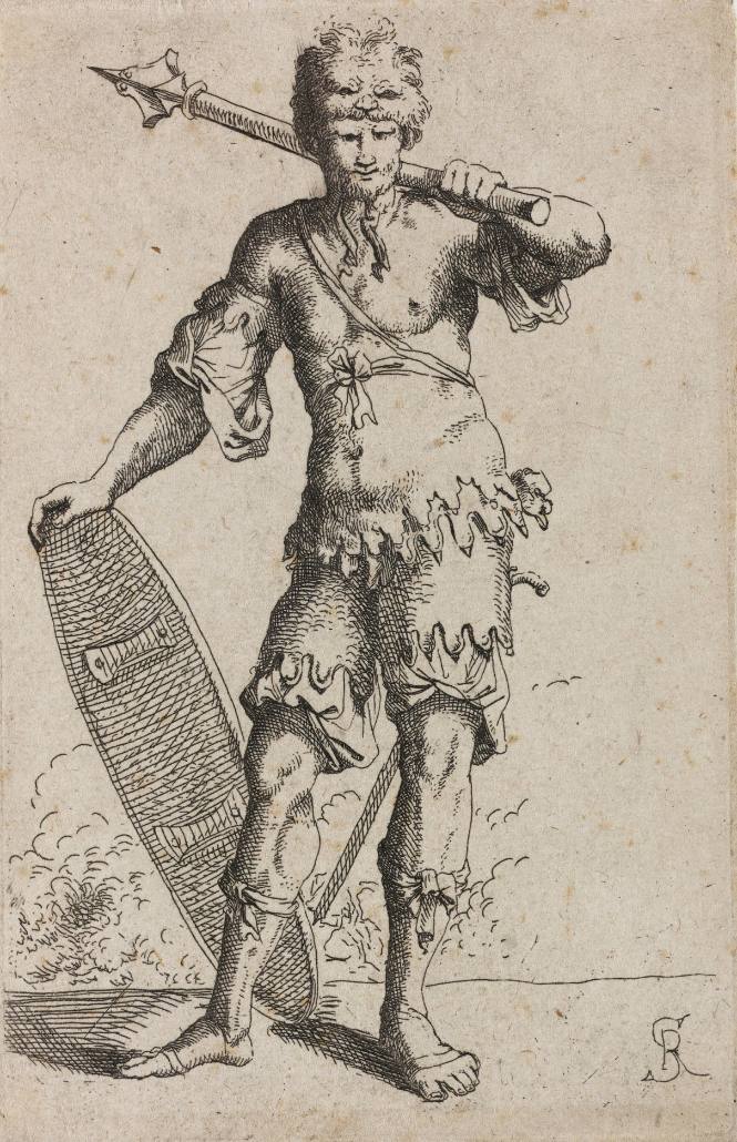 Standing Figure with  Mace and Shield
