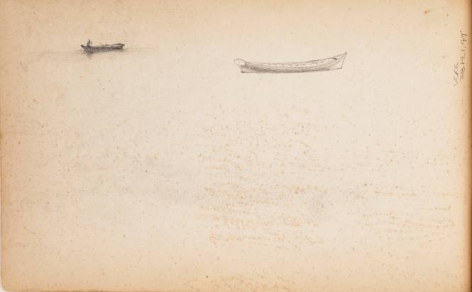 Sketch at Lake George, 1848, from Marbletown, Catskills, Lake George Sketchbook 1847-48