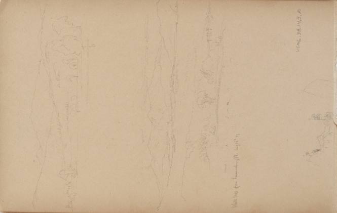 Landscape sketch; and a sketch of cattle, Shelburne, July 30, 1859, from the Nova Scotia and New Hampshire Subjects Sketchbook