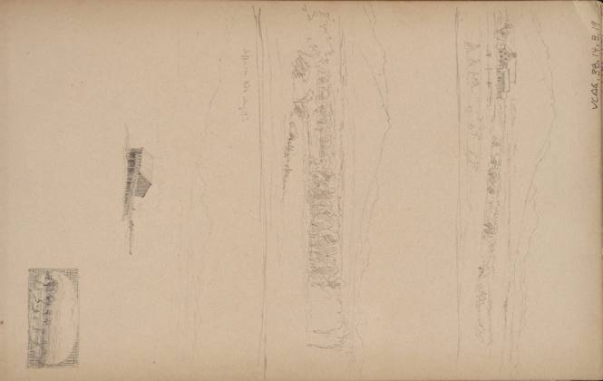 Four landscape sketches, one entitled "Jefferson Hills, Aug 17th", from the Nova Scotia and New Hampshire Subjects Sketchbook
