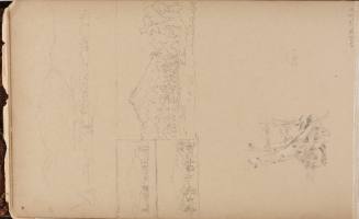Sketches of Northumberland, July 1859; and a study of a tree trunk, from the Nova Scotia and New Hampshire Subjects Sketchbook