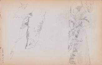 Two studies: a composition sketch of overlapping mountainsides; a rock ledge, from the sketchbook New Hampshire, N.Y., 1865-66
