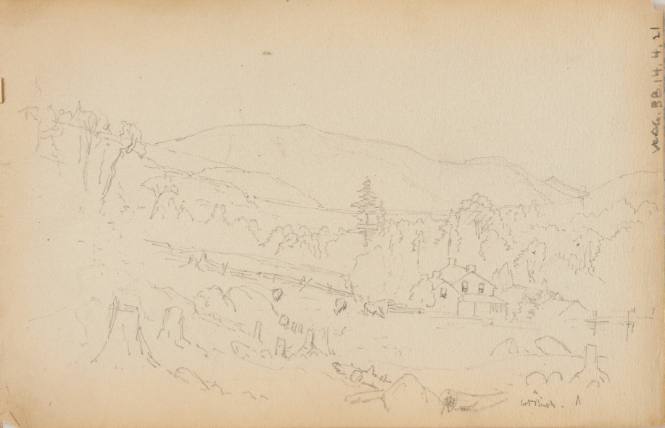 Sketch for Hunter Mountain, Twilight, from New Hampsire and New York Subjects Sketchbook