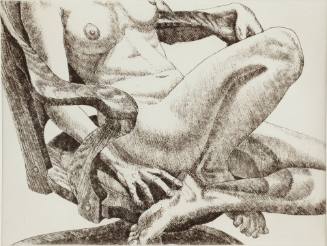 Nude on Oak Chair