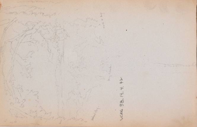 Compositional study for Hook Mountain on the Hudson River, from the New Hampshire and New York Subjects Sketchbook