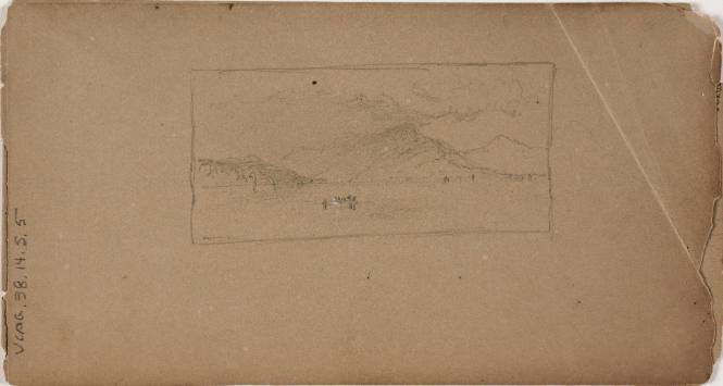Compositional study for A Sudden Storm, Lake George, from the Shawangunk Mountains, New York, Mount Katadin and Lake Millinocket, Maine Subjects Sketchbook