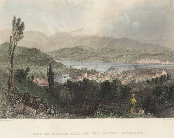 View of Hudson City and the Catskill Mountains