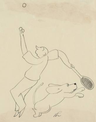 Tennis Player and Dog