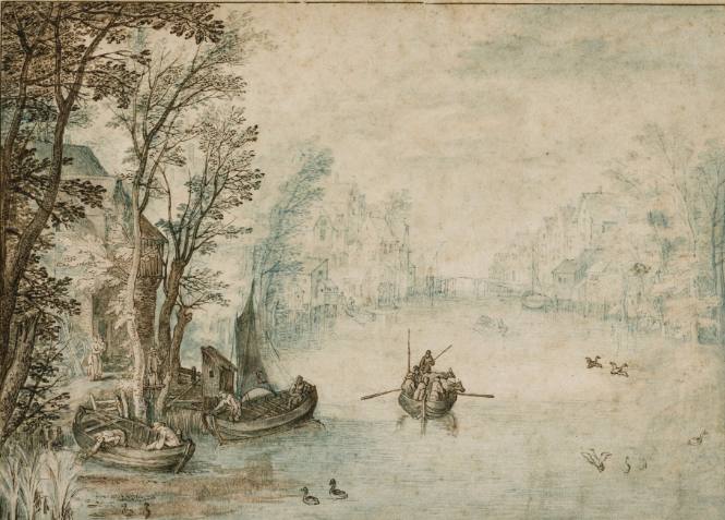 View of a Canal in a Village