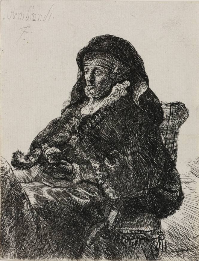 The Artist's Mother in Widow's Dress and Black Gloves