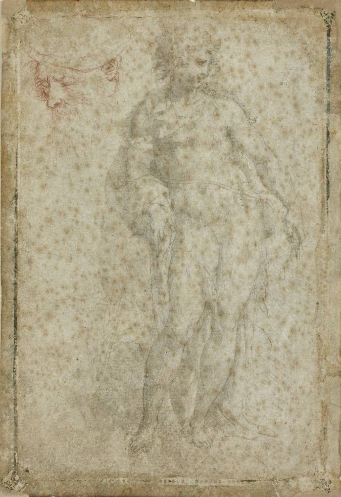 Standing Youth and Old Man's Head
