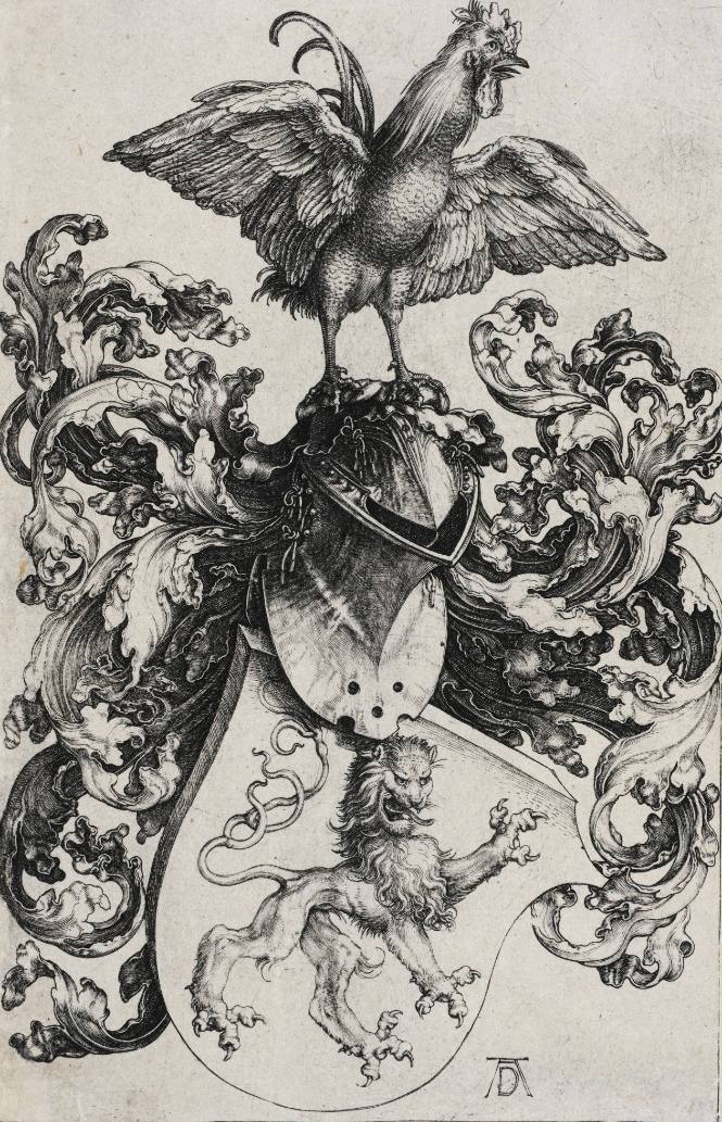 Coat of Arms with Lion and Rooster