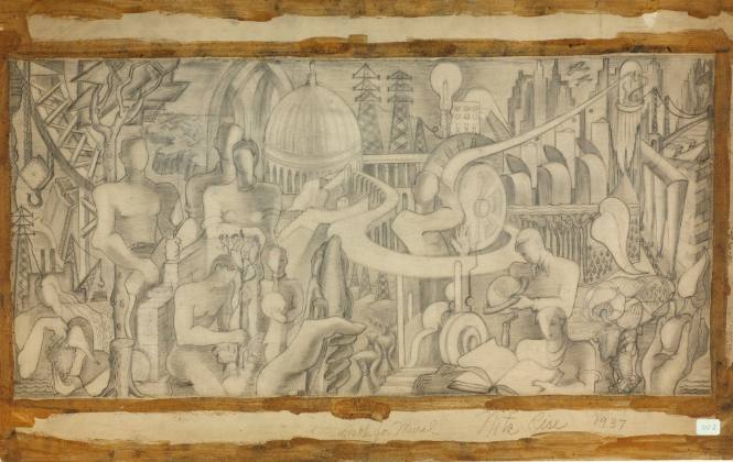 Sketch for Mural, study for mural, unrealized