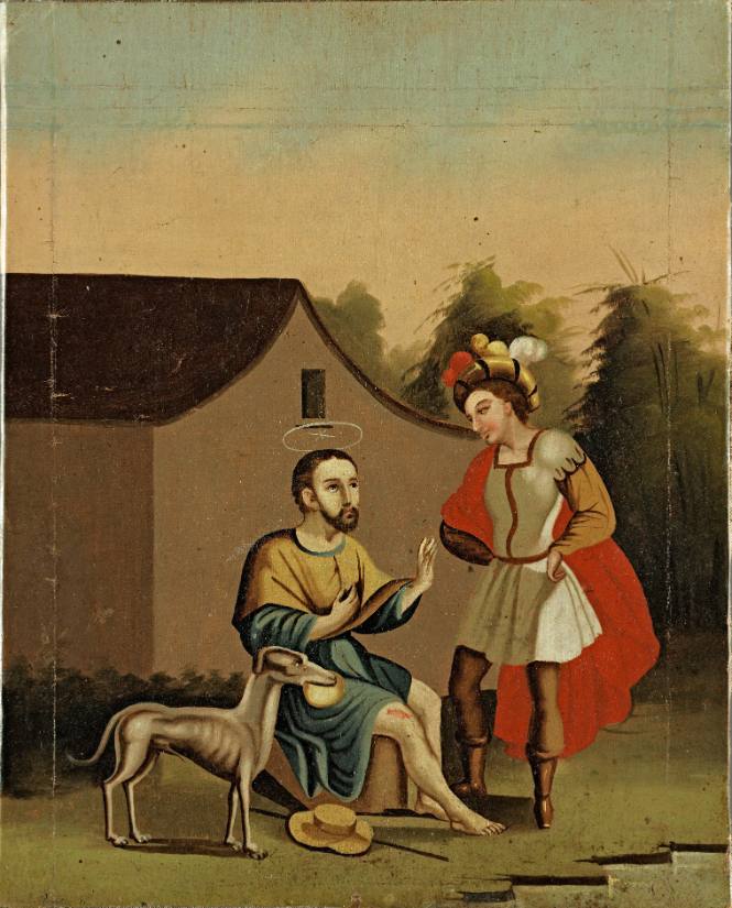 Retablo of scene from the legend of St. Roch