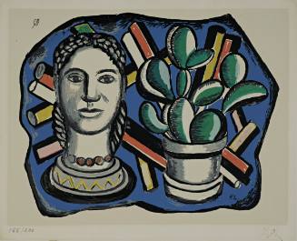 Tête et cactus (from album of 10 serigraphs)