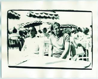 Jon Gould and Fred Hughes at a Beachside Cafe, Deauville, France