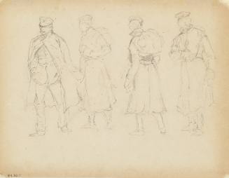 Military Sketches: Four Soldiers, Full Length