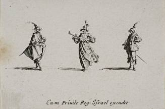 Lady with lute between two gentlemen, from The Fantasies