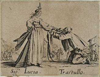 Signora Lucia and Trastullo, from Balli di Sfessania, a series of 24 etchings