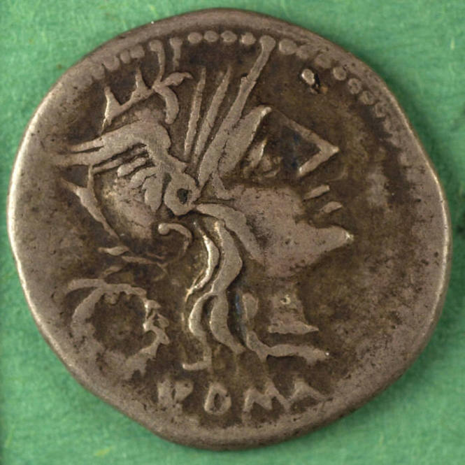 denarius, Roman Republic, 128 BCE