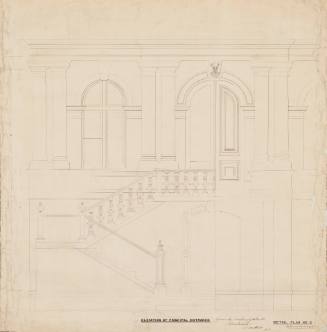 Detail Plan no. 2, elevation of principal entrance, Main Building