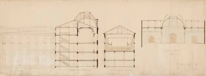 Elevation of chapel and fourth floor Library, Main Building
