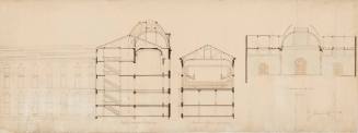 Elevation of chapel and fourth floor Library, Main Building