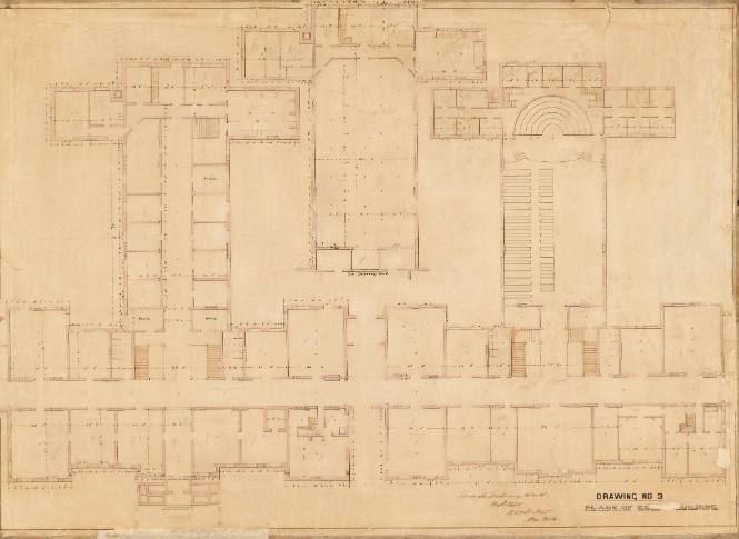 Plans of center building, drawing no. 3