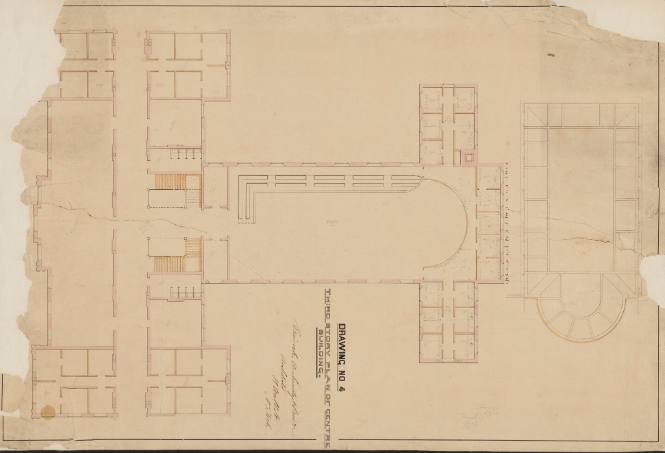 Drawing no. 4, third story plan, Main Building