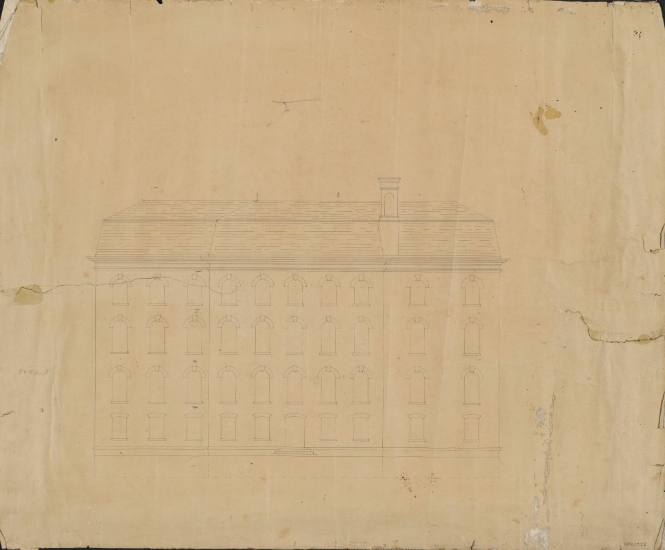 Elevation of rear, Main Building